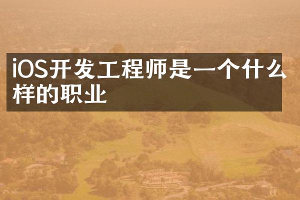 iOS开发工程师是一个什么样的职业