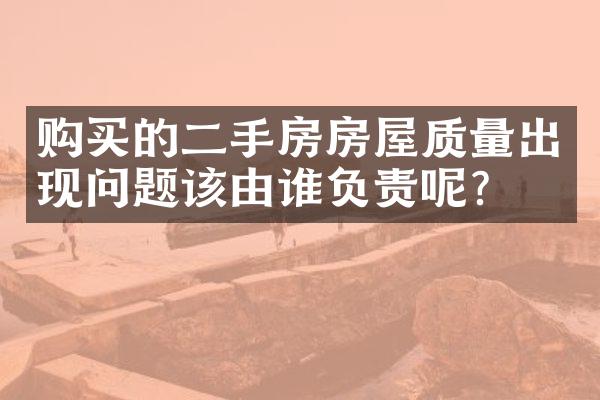 购买的二手房房屋质量出现问题该由谁负责呢?