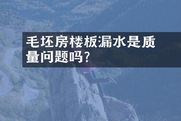 ﻿﻿毛坯房楼板漏水是质量问题吗？