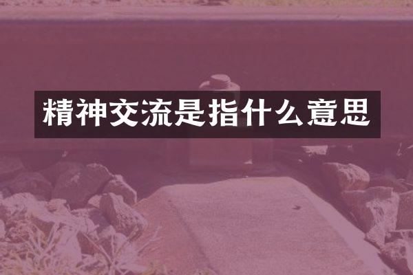 精神交流是指什么意思
