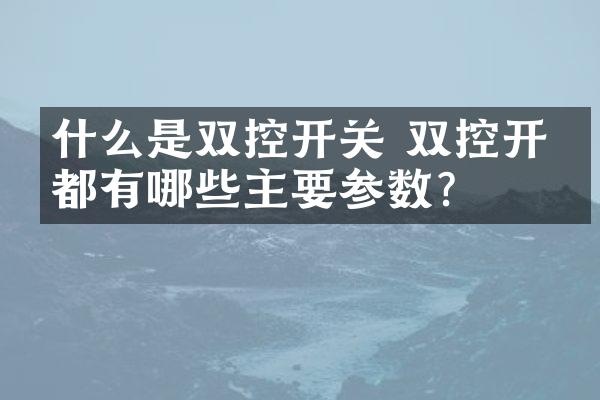什么是双控开关 双控开关都有哪些主要参数？