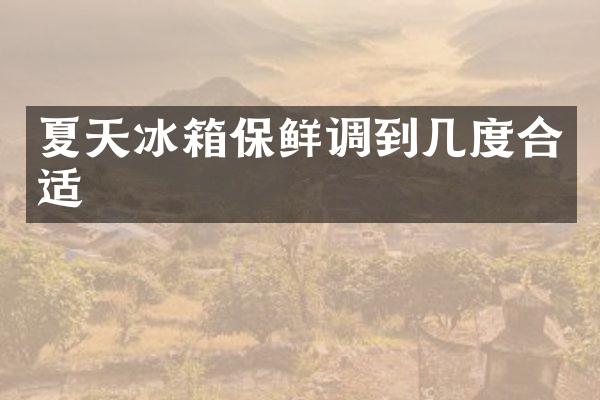 夏天冰箱保鲜调到几度合适