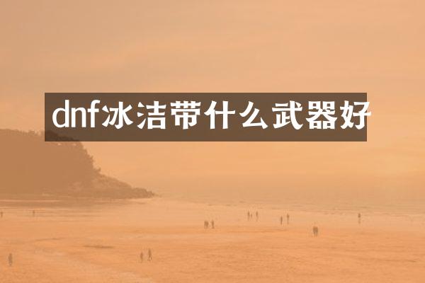 dnf冰洁带什么武器好