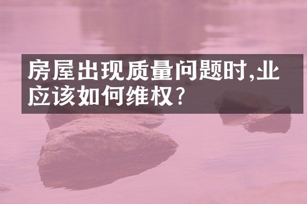 房屋出现质量问题时,业主应该如何维权?