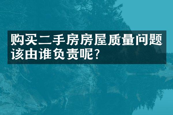 购买二手房房屋质量问题该由谁负责呢?