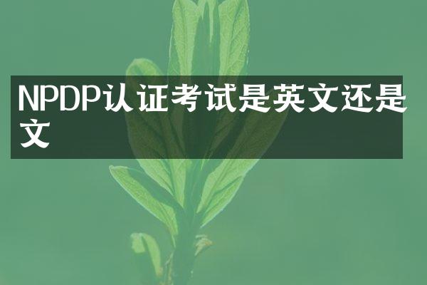 NPDP认证考试是英文还是中文