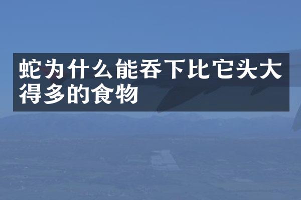 蛇为什么能吞下比它头大得多的食物