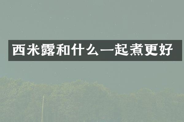 西米露和什么一起煮更好