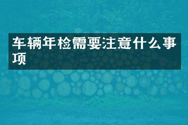 车辆年检需要注意什么事项