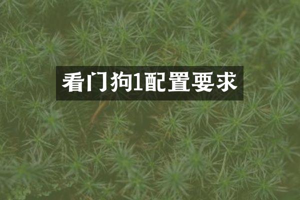 看门狗1配置要求