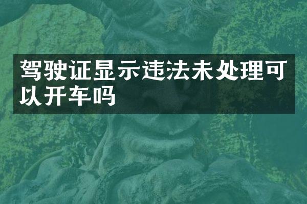 驾驶证显示违法未处理可以开车吗
