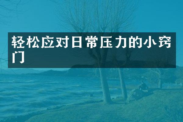 轻松应对日常压力的小窍门