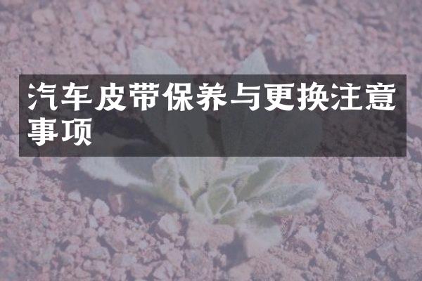 汽车皮带保养与更换注意事项