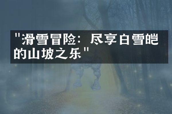 "滑雪冒险：尽享白雪皑皑的山坡之乐"