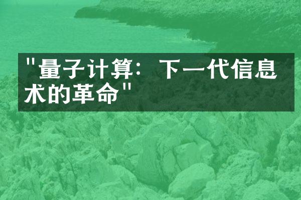 "量子计算：下一代信息技术的革命"