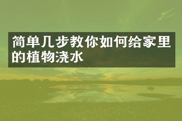 简单几步教你如何给家里的植物浇水