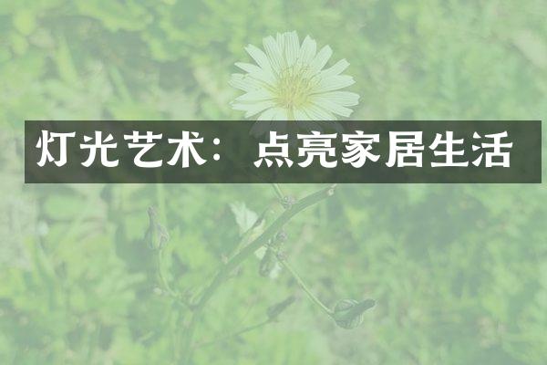灯光艺术：点亮家居生活