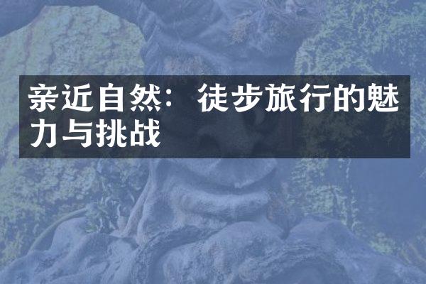 亲近自然：徒步旅行的魅力与挑战