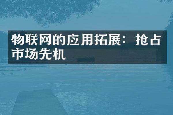 物联网的应用拓展：抢占市场先机