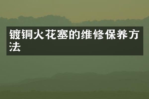 镀铜火花塞的维修保养方法