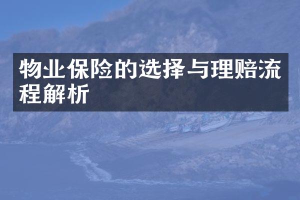 物业保险的选择与理赔流程解析