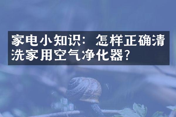 家电小知识：怎样正确清洗家用空气净化器？
