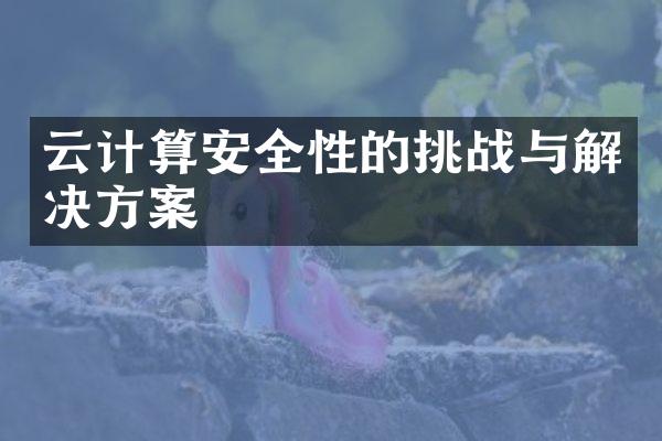 云计算安全性的挑战与解决方案
