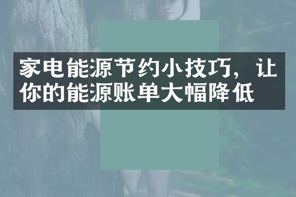 家电能源节约小技巧，让你的能源账单大幅降低