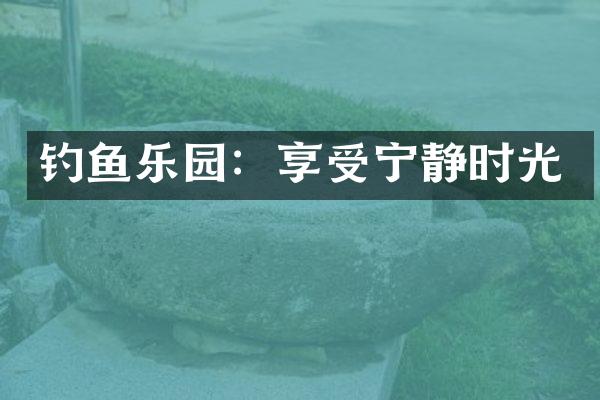 钓鱼乐园：享受宁静时光