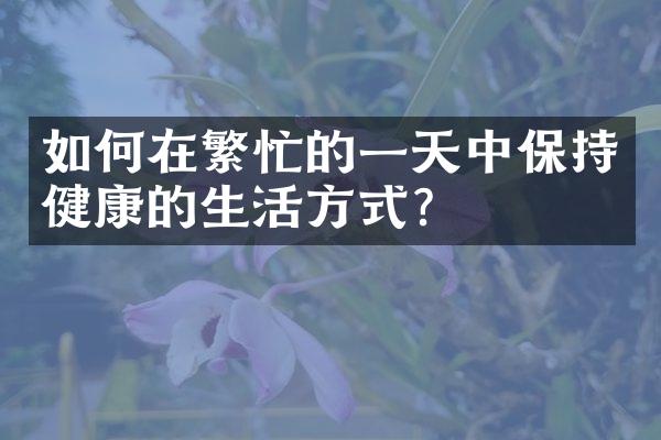 如何在繁忙的一天中保持健康的生活方式？
