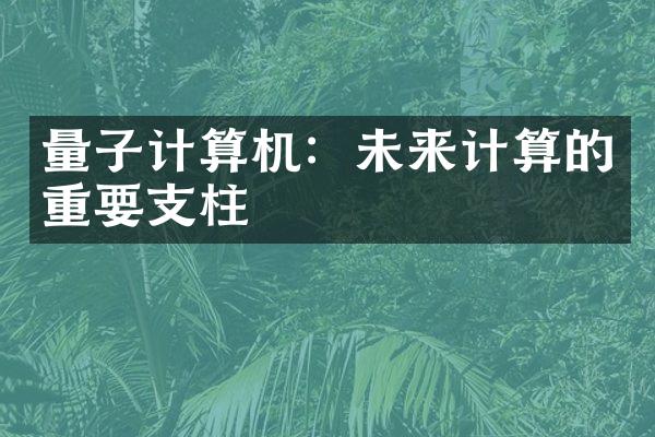量子计算机：未来计算的重要支柱