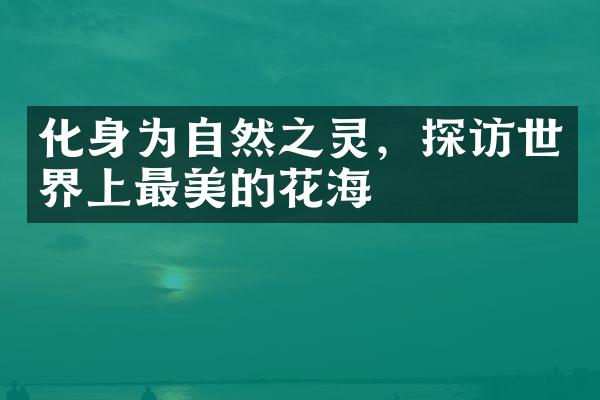 化身为自然之灵，探访世界上最美的花海