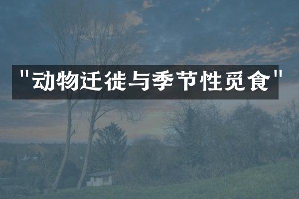 "动物迁徙与季节性觅食"