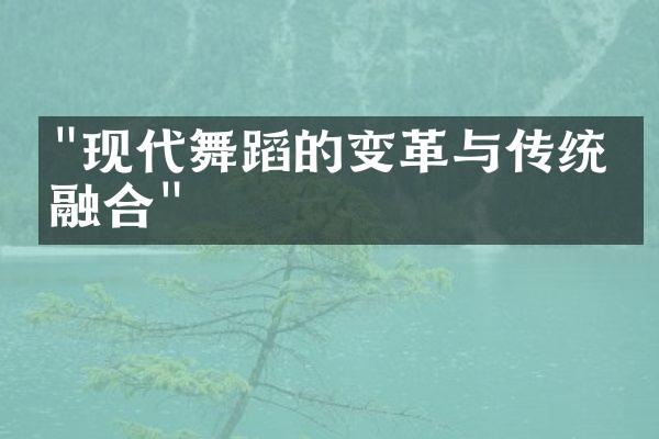 "现代舞蹈的变革与传统的融合"