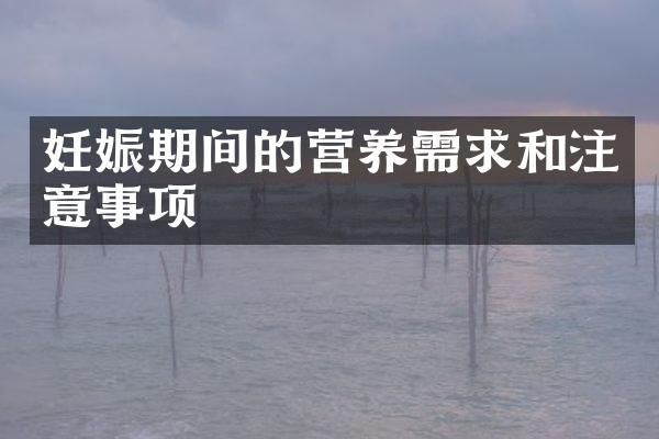 妊娠期间的营养需求和注意事项