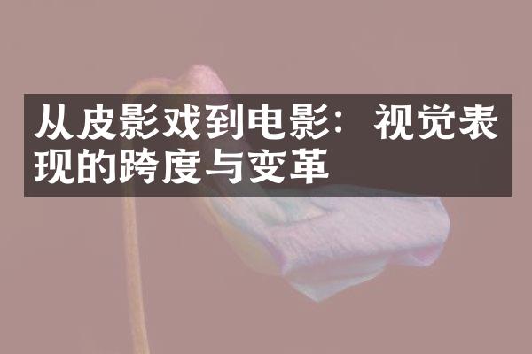 从皮影戏到电影：视觉表现的跨度与变革