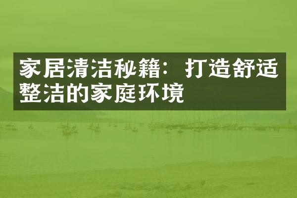 家居清洁秘籍：打造舒适整洁的家庭环境