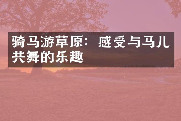 骑马游草原：感受与马儿共舞的乐趣