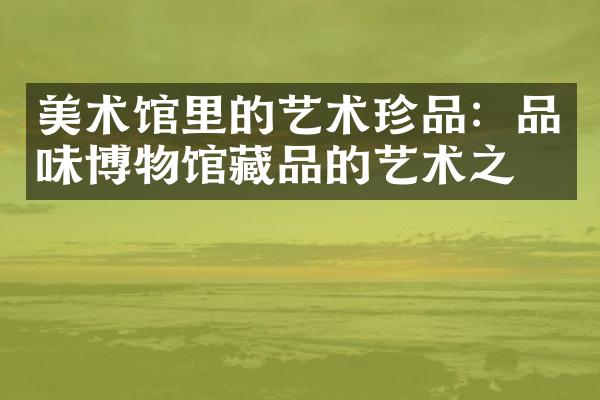 美术馆里的艺术珍品：品味博物馆藏品的艺术之美