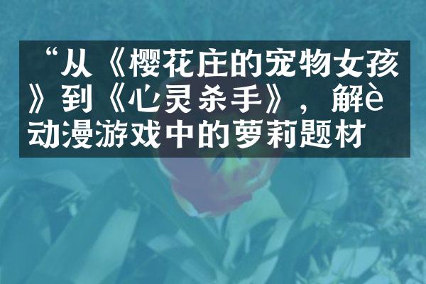“从《樱花庄的宠物女孩》到《心灵杀手》，解读动漫游戏中的萝莉题材”
