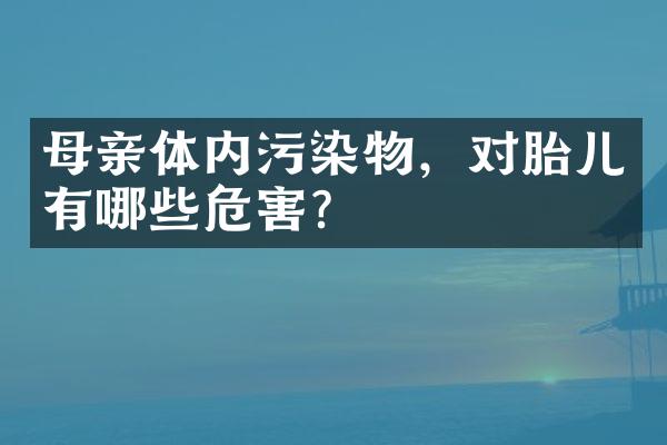母亲体内污染物，对胎儿有哪些危害？