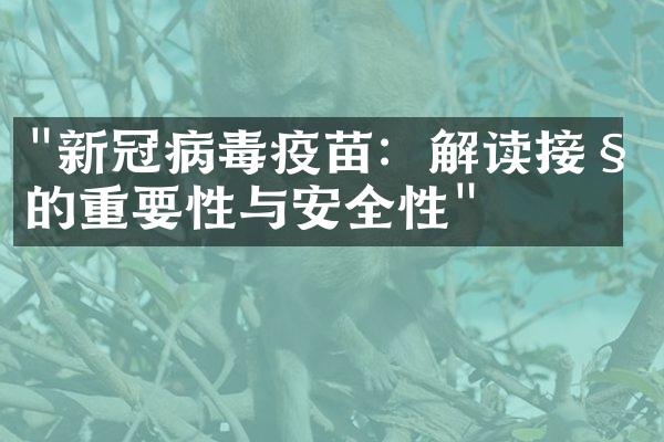 "新冠病毒疫苗：解读接种的重要性与安全性"