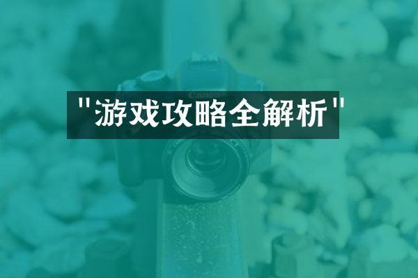 "游戏攻略全解析"
