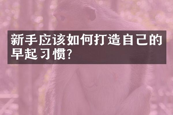 新手应该如何打造自己的早起习惯？