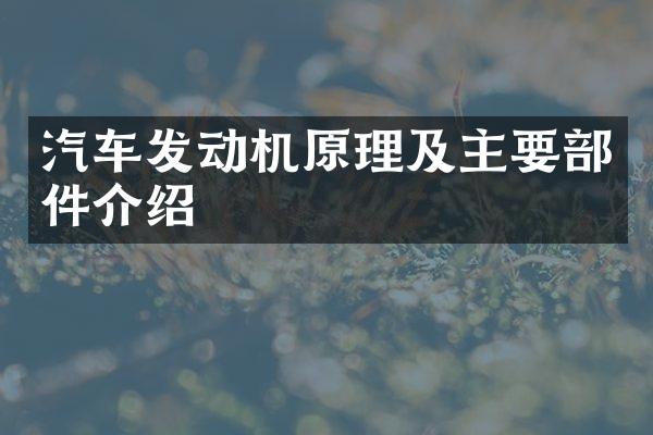 汽车发动机原理及主要部件介绍