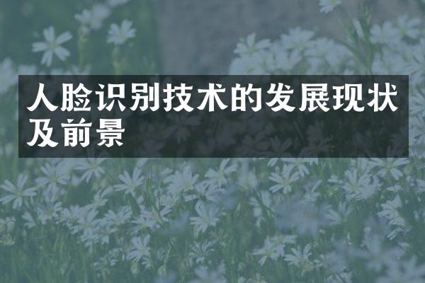 人脸识别技术的发展现状及前景