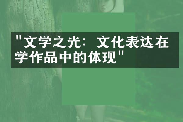 "文学之光：文化表达在文学作品中的体现"