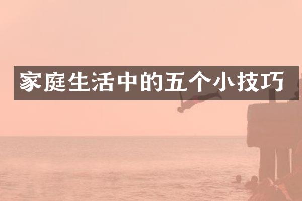 家庭生活中的五个小技巧
