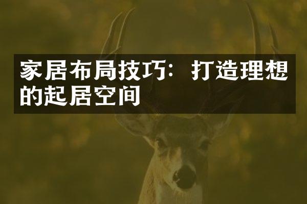 家居布局技巧：打造理想的起居空间