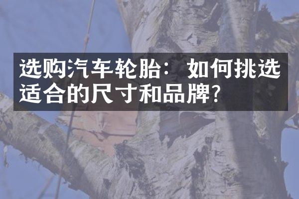 选购汽车轮胎：如何挑选适合的尺寸和品牌？